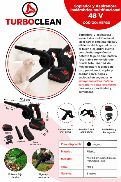 TurboClean® Sopladora y Aspiradora 2 en 1